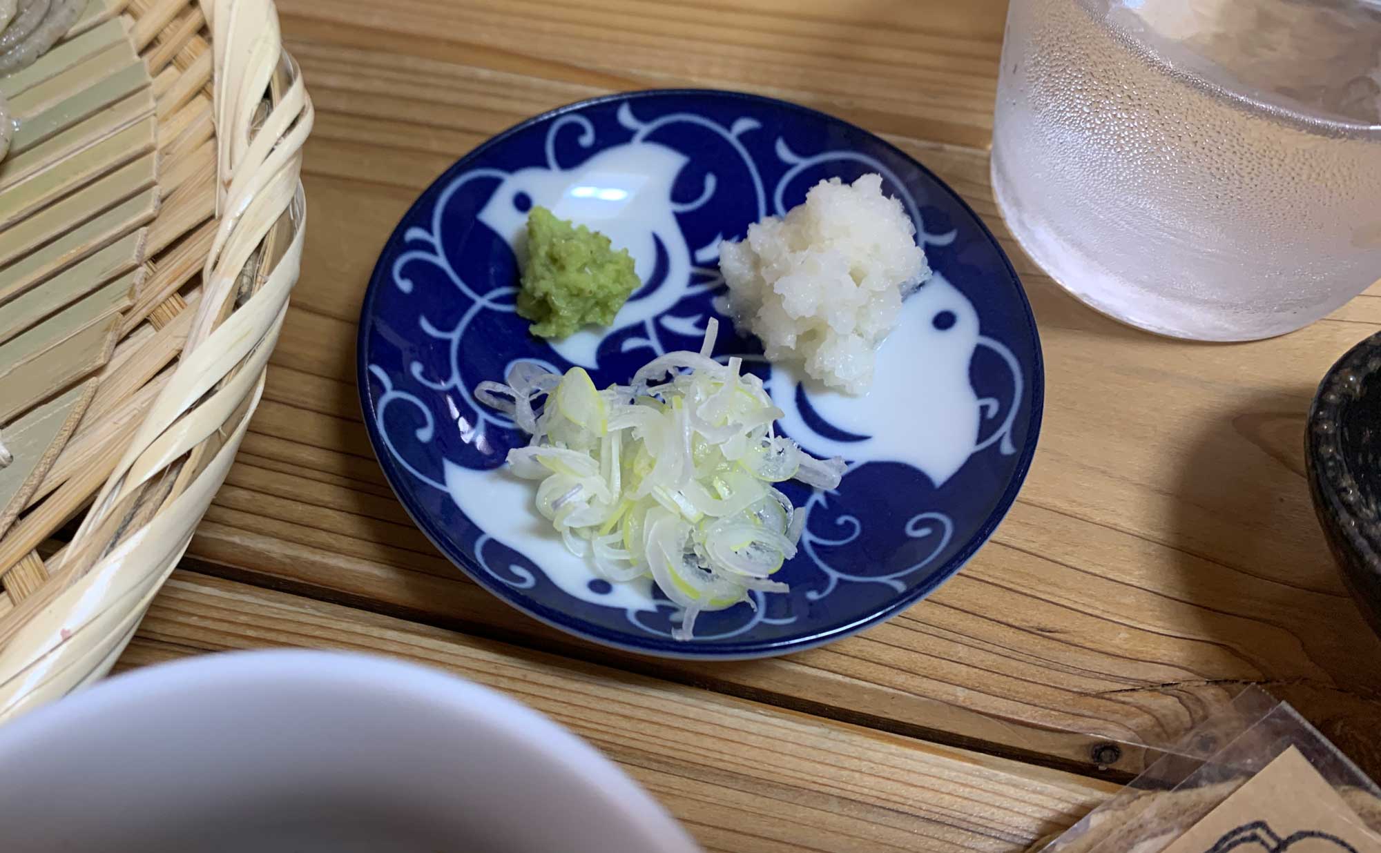 伊豆の国市　蕎麦「熊の手」(Kumanote)　薬味